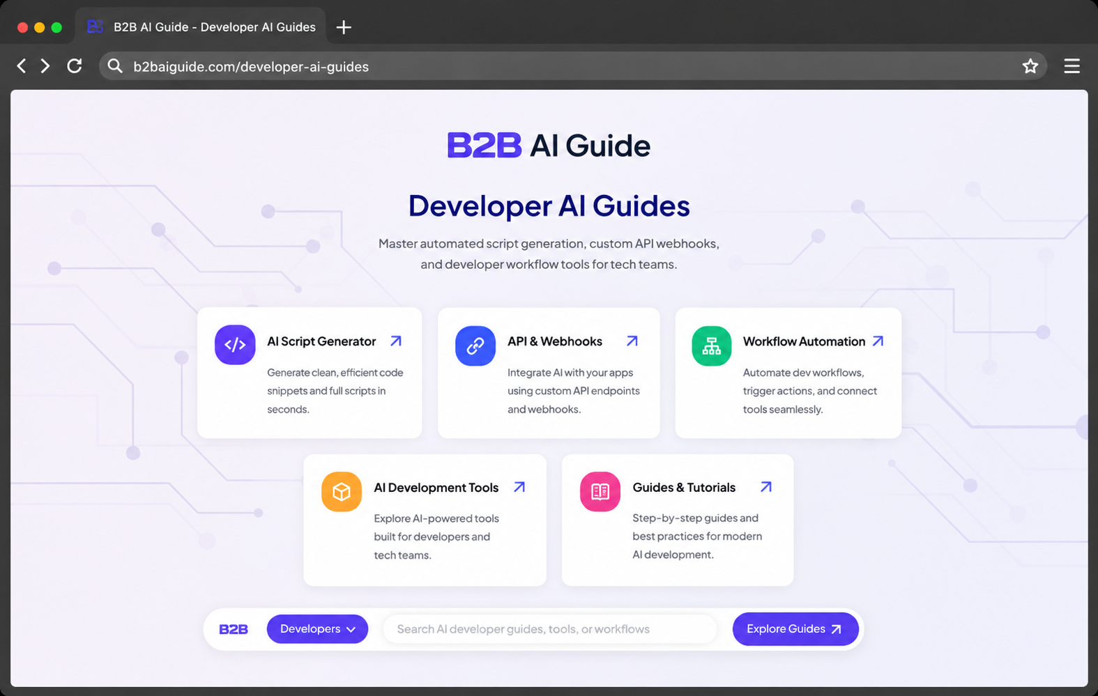 Developer AI Guides Master automated script generation, custom API webhooks, and developer workflow tools for tech teams. Learn More